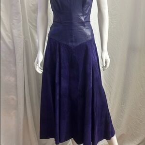 Elegant Purple Leather Dress